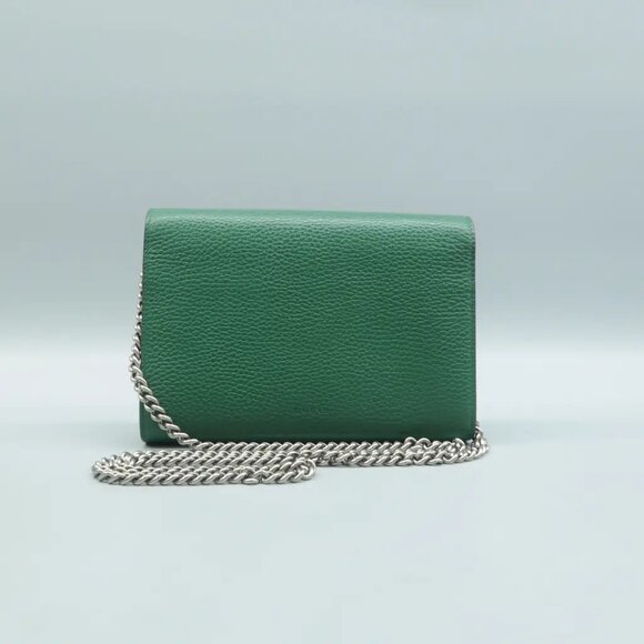 100% Authentic GUCCI Dionysus Green Leather Shoulder Bag - Picture 2 of 12